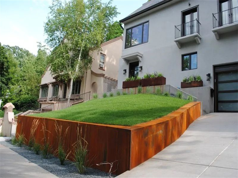 Modern corten steel garden edging For Park Project